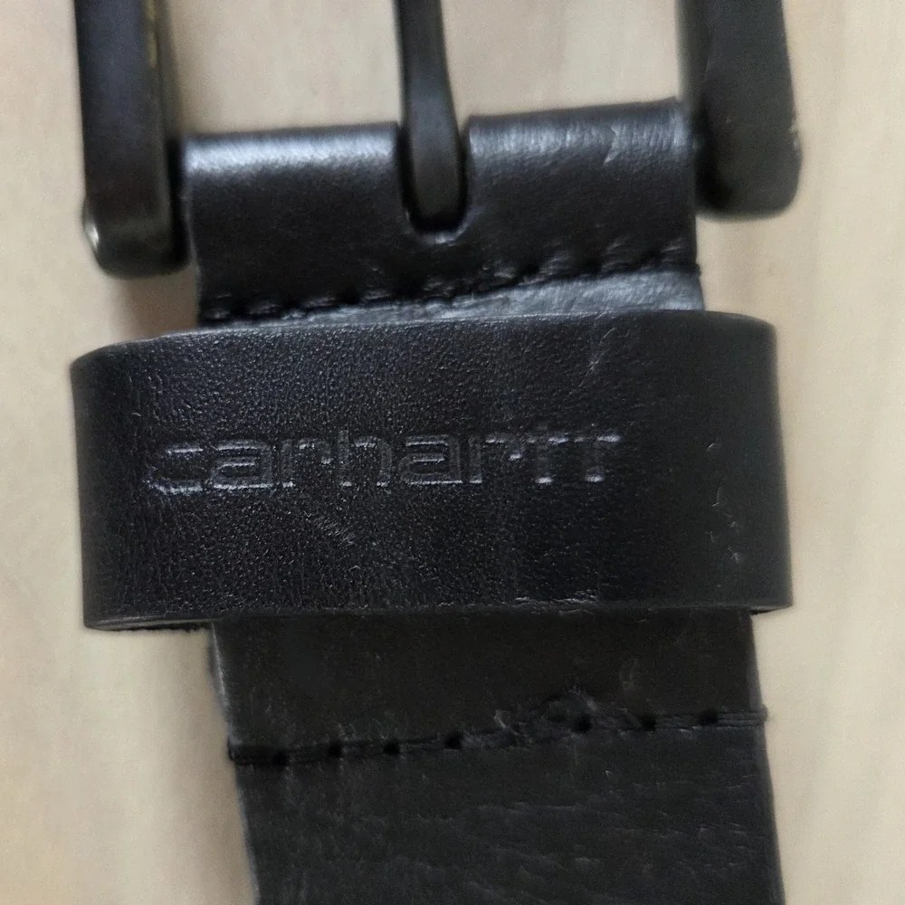 Carhartt Men's Anvil Belt Black Full Grain Bridle Leather Sz 40 Heavy Duty Work